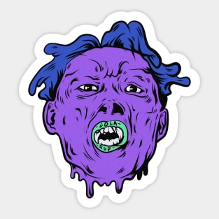 Dope melting purple face man illustration Sticker